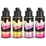 Rodeo Ultra Vape Liquid 4 x 100ml Strawberry Vanilla + Tropical Tsunami + Pineapple Tornado + Classic Fruits Vape Juice E Liquid 70/30 Ecig Cigarette Sub Ohm Flavoured E Juice E-Liquid Nicotine Free