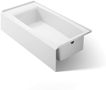 KOHLER K-26109-RA-0 Entity 60-Inch x 30-Inch Alcove Bath with Integral apron, integral flange and right hand drain, White