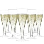 100 Plastic Champagne Flutes Disposable | Clear Plastic Champagne Glasses for Parties | Plastic Toasting Glasses | Mimosa Glasses | Wedding Party Bulk Pack | New Years Eve Party Supplies 2023