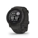 Garmin Instinct 2 SOLAR, Rugged GPS Smartwatch, Built-in Sports Apps and Health Monitoring, Solar Charging and Ultratough Design Features, Graphite