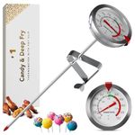 Candy Deep Fry Thermometer with Pot Clip 8" - Instant Read Food Thermometer | Mechanical Meat Thermometer for Grilling | Candle Making Thermometer | Baking Thermometer, Candy Thermometer