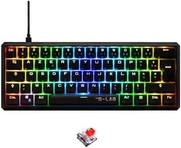 The G-Lab - Keyz Thallium - Clavier Mécanique 60% USB - Red Switch Interchangeable - Mini Clavier Gamer, Clavier Mécanique Format Ultra-Compact, 100% Personnalisable. Pc/ps4/ Ps5/xbox - Azerty - New
