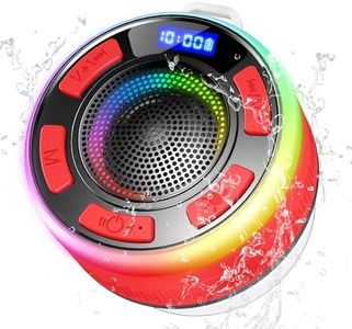 Altavoz Bluetooth 5.3, Altavoz Ducha con Ventosa, Altavoz Bluetooth Potente con Luz Colorida, IP7 Impermeable Altavoces Bluetooth, LED, RGB, Adecuado para Baño, Exterior, Hogar Altavoz Portatil