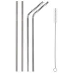 MORE BUY Stainless Steel Straws for Drinking with Brushes (2 Bent + 2 Straight +1 Brush)