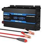 2200W Power Inverter, Power Inverter DC 12V to AC 240V, Car Inverter, with LCD Display, with USB Port, with Car Cigarette Lighter Adapter, Suitable for Cars/Outdoors/Travel/Home