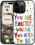 CREFORKIAL Phone Case for iPhone 15 Pro, Hard Case for iPhone 15 Pro Slim Protective Phone Cover Shockproof Soft TPU Bumper + Aluminum Hard Back-Cute Inspirational Quote White