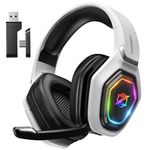 Ozeino Wireless Gaming Headset for PC, Ps5, Ps4 -USB & Type-C Ultra Stable Bluetooth 5.3 Low Latency Gaming Headphones with Flip Microphone, 25-Hr Battery Gamer Headset for Switch, Laptop, Mobile, Mac