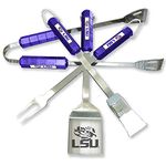 BSI NCAA LSU Tigers BBQ Set (4-Piece), One Size, Team Color, White