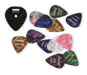 Juarez JAP120 Guitar Pick Set – 12 Premium Picks with 1 Pick Holder | Assorted Thickness (Thin, Medium, Heavy) for Acoustic, Electric & Bass Guitars | Durable, Colorful Picks with Holder