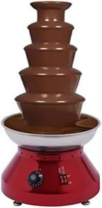 MOQNISE 5-Tier Chocolate Fountain 230W Electric Chocolate Fondue Fountain Machine 7lb Hot Chocolate Fondue Tower for Parties Wedding Celebrations Buffet Dinner, Red