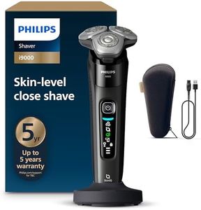 Philips Shaver i9000, Wet & Dry Electric Shaver, Ink Black, with Skin IQ Technology, Triple Lift & Cut System, 360 Rotating Dual SteelPrecision Blades, Model X9000/10