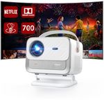 【Official Neflix & Dolby Audio】Projector, YABER 700ANSI Portable Projector 4K Support, Auto Focus&Keystone,WiFi 6 BT Full HD 1080P Projector, 50% Zoom Smart Projector for Home Cinema, Outdoor, Bedroom