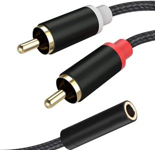 RULGOI Cavo Audio RCA Jack 3,5mm, Adattatore Jack RCA da 3,5 mm Femmina a RCA Maschio per Altoparlante, Amplificatore, DVD, Televisore, Smartphone, Tablet, MP3 Player ecc