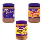 Chocolate Spread Variety Bundle - 3 Delicious Rich and Creamy Flavours - with Cadburys Milk Chocoalte, Crunchie and Caramel