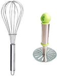 Krishn ROOP Stainless Steel Egg Whisk and Potato Masher Combo (Medium,Multi)