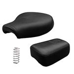 AllExtreme Motorcycle Seat Cover PU Leather Anti Skid Split Water-Resistant Bike Cushion Compatible with Classic 350 & 500cc (Black, Model-7)