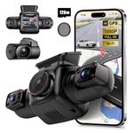 PRUVEEO Dash Cam, 4 Channel Camera FHD 1080Px4, Front Left Right and Rear, Front and Rear Inside, Built-in GPS WiFi, Polarizing Lens CPL Filter, Free 128GB Micro SD Card, D904CH-MINI