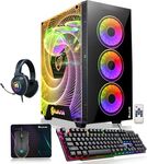 HAJAAN CYCLONIA Gaming PC Computer - AMD Ryzen 7 Processor up to 4.1 GHz, GeForce RTX 4060 8GB GDDR6, 32GB DDR4 RAM, 1TB NVMe, RGB, Wi-Fi, Bluetooth, Windows 11