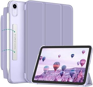 Fintie SlimShell Case for iPad Mini 7 (A17 Pro) 2024 / iPad Mini 6 2021, [Magnetic Clasp] Lightweight Stand Case w/Translucent Frosted Back Cover for iPad Mini 7th/6th Generation 8.3", Lilac Purple