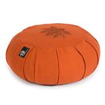 Yoga Studio Pleated Round Zafu Buckwheat Meditation Cushion - Lotus Leaf (Terracotta)