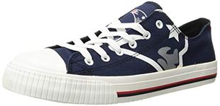 FOCO NFL New England Patriots Men's Low Top Big Logo Canvas Footwear, Team Color, Large