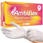 JFA Medical Disposable Powder Free Natural Latex Gloves - Box of 100 (Medium)