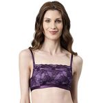 Enamor Women's Polyamide Wired Casual Cami Push Up Bra (F116_BlackBerry Cordial