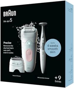 Braun 5-230 Silk-épil 5 Epilator for Wet and Dry, Lasting Smooth Skin, Flamingo Pink