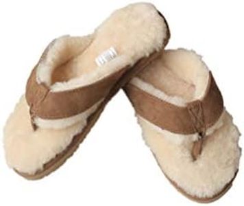 Winter Real Sheep Fur Genuine Sheep Leather One Fur Flip Flops Warm Slides with Fur Lined Women Men Unisex Suede Thong Khaki