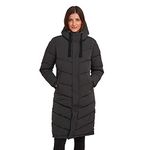 TOG24 Raleigh Womens Quilted Puffer Extra Long Coat for Winter with Fixed Hood, Two Way Zip and Recycled Thermal Filling