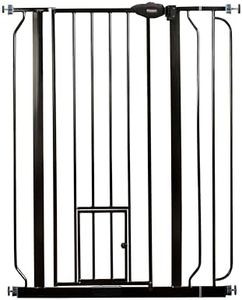 Carlson Extra Tall Walk Through Pet Gate with Small Pet Door, for Openings 29"-39" Wide,Includes 4-Inch Extension Kit, 4 Pack Pressure Mount Kit and 4 Pack Wall Mount Kit, Black