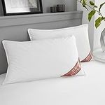 GC GAVENO CAVAILIA Duck Feather Pillows 2 Pack, Comfy Hotel Quality Pillow Pair, Washable Head Support Down Pillow, White, (50x70 cm)