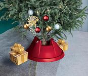 ADEPTNA Heavy Duty Large Christmas Tree Stand Premium Sturdy Plastic Xmas Tree Holder – Holds Tree up to 9 Feet Xmas Tree – Ideal for Real Xmas Tree and Keeps your Tree well Hydrated (RED)