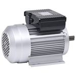 vidaXL Single Phase Electric Motor 2.2kW/3HP, Aluminium Casing, High-load Capacity, 2-Pole, 2800 RPM, Silver, Dust and Water-Resistant (IP55 Protection), Shaft Diameter 19mm, Perfect for Industria...