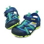 UOVO Boys Sandals Closed Toe Outdoor Sandals Trekking Hiking Sandals Summer Shoes Lake Blue Size 7 Toddler