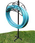 Uuuda Garden Decorative Hose Holder Detachable Heavy Duty Metal Hose Stand,Black