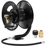 Tool Daily Pressure Washer Hose Reel, 100 FT Heavy Duty Steel Hose Reel for Power Washer, 3/8" Hose Reel Hand Crank, 4000 PSI