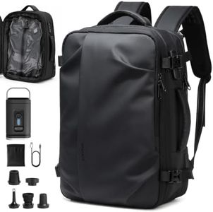 Cusangel vacuum backpack travel with pump compression,18in vac travel 45L expandable 60L capacity laptop,multiple pockets Flight Carry-On XL (Casual Vac-backpack)