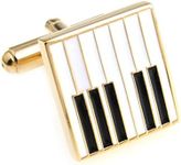 Piano Keys Cufflinks Gift Music Fan Cuff Links (White Gold)