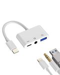 Lightning to 3.5mm Headphone AUX Jack Dongle(3in1)USB Charger Cable for Iphone Adapter Audio OTG for Ipad Apple 13 12 11 Pro Max Xr X 8 7plus Camera Memory Stick Flash Drive Card Reader Mouse Keyboard