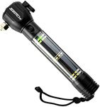 Seutgjie Solar Torches LED Super Bright Car Emergency Escape Tool Rechargeable 10000 Lumens with Emergency Power Bank Magnet Lifehammer Knife Compass Alarm 7 Modes Zoomable