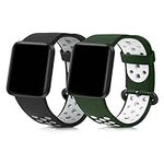 kwmobile Straps Compatible with Xiaomi Mi Watch Lite/Redmi Watch Straps - 2x Replacement Silicone Watch Bands