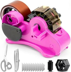 THINKLEARN Pink Heat Tape Dispenser Sublimation - Heat Transfer Tape Dispenser with Cutting Set, 1 '' & 3'' Core, Multi-Roll Cut Tape Dispenser for Crafting, PreCut 1.4'' Pieces