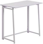 Harbour Housewares Deluxe Wooden Folding Desk - Computer, Laptop Space Saving Wooden Desk, Contemporary - 80cm - Lilac