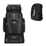 Impulse 80 Litres Rucksack Bags Travel Bag For Men Tourist Bag For Travel Backpack For Hiking Trekking Bag For Men Camping Adventure Mate With 1 Year Warranty (Black)