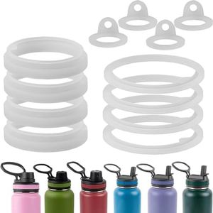 12 Gaskets Compatible with TAKEYA Water Bottle,WADY Water Bottle Gasket Replacement for Thermoflask 24oz 32oz 40oz 64oz Water Bottle Lid - 4 Each for Water Bottle Straw Lid,Chug Lid & Chug Spout Clear