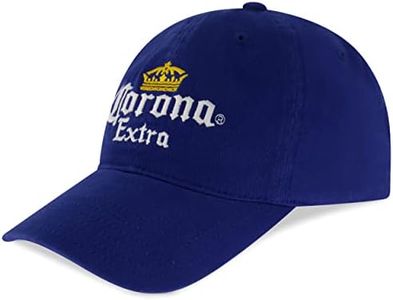 Concept One Corona Extra Dad, Cotton Cap with Embroidered Logo, Adjustable Baseball Hat, Blue, One Size