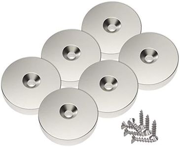 Magnetpro 6 pezzi magneti al neodimio a disco 25 x 5 mm, foro per testa svasata, trazione 10 kg con 6 viti