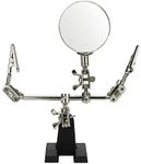 Helping Hands Magnifier Soldering Station, mlogiroa 2.5X Magnifying Glass Third Hand Soldering Stand with Dual Adjustable Alligator Clips for Welding, Jewelry, Small Precision Projects Inspection