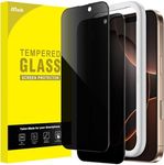 JETech Privacy Full Coverage Screen Protector for iPhone 16 Pro Max 6.9-Inch, Black Edge Anti-Spy Tempered Glass Film with Easy Installation Tool, Case-Friendly, 2-Pack